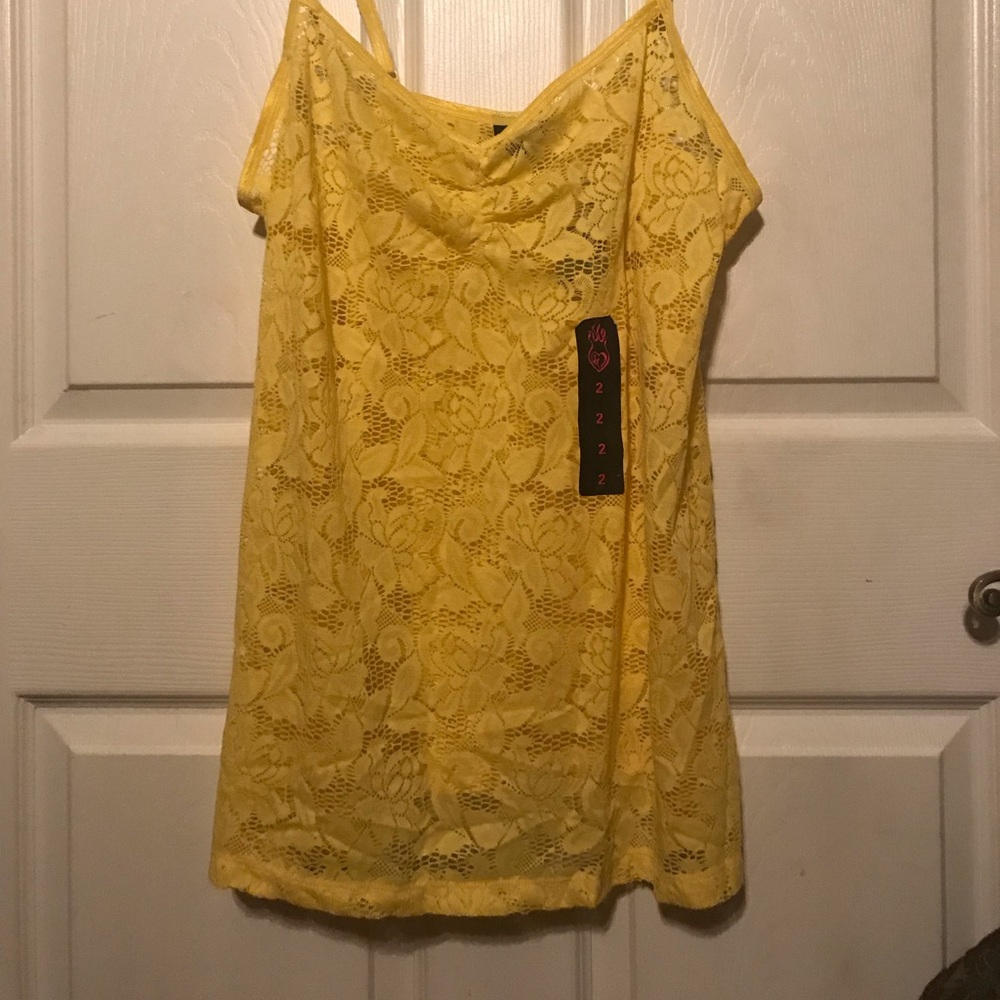 Women Yellow Lace Cami Size 2x Torrid